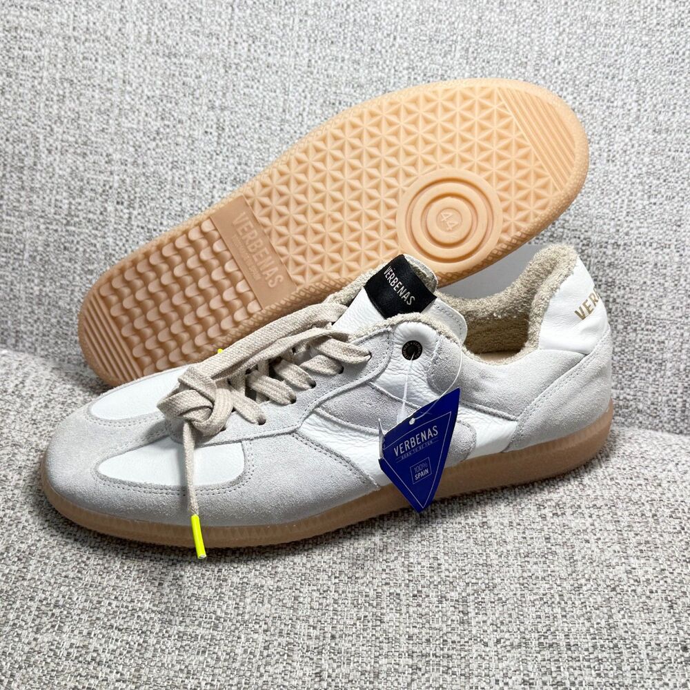 NWT Verbenas Soro Savage Men's White and Tan Sneakers size EU 44 US 11